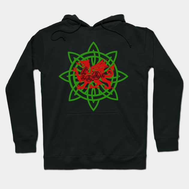 Celtic Welsh Dragon Hoodie by Celtic Morrigan